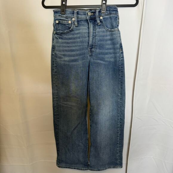 Madewell Slim Wide-Leg Crop Jeans Size 23 High Rise Vintage Blue Denim - Picture 2 of 8